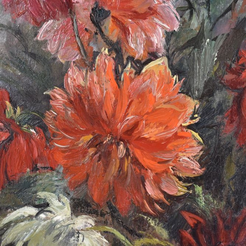 A flower in art flower painting art deco red peonies dahliasoil painting gallery 20th century.jpg
